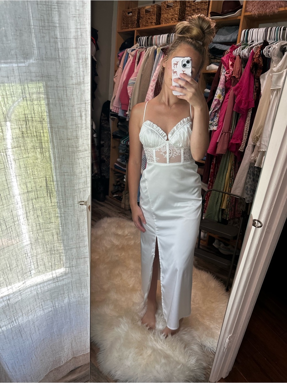 Selfie Leslie Angel Biba Trophy White Lace Bustier Midi Dress size XS